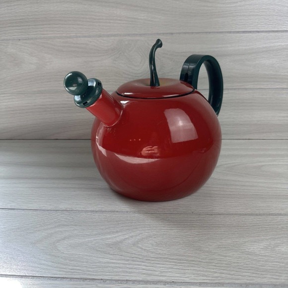 Copco Kitchen Vintage 98s Copco Apple Tea Kettle Enamel Metal